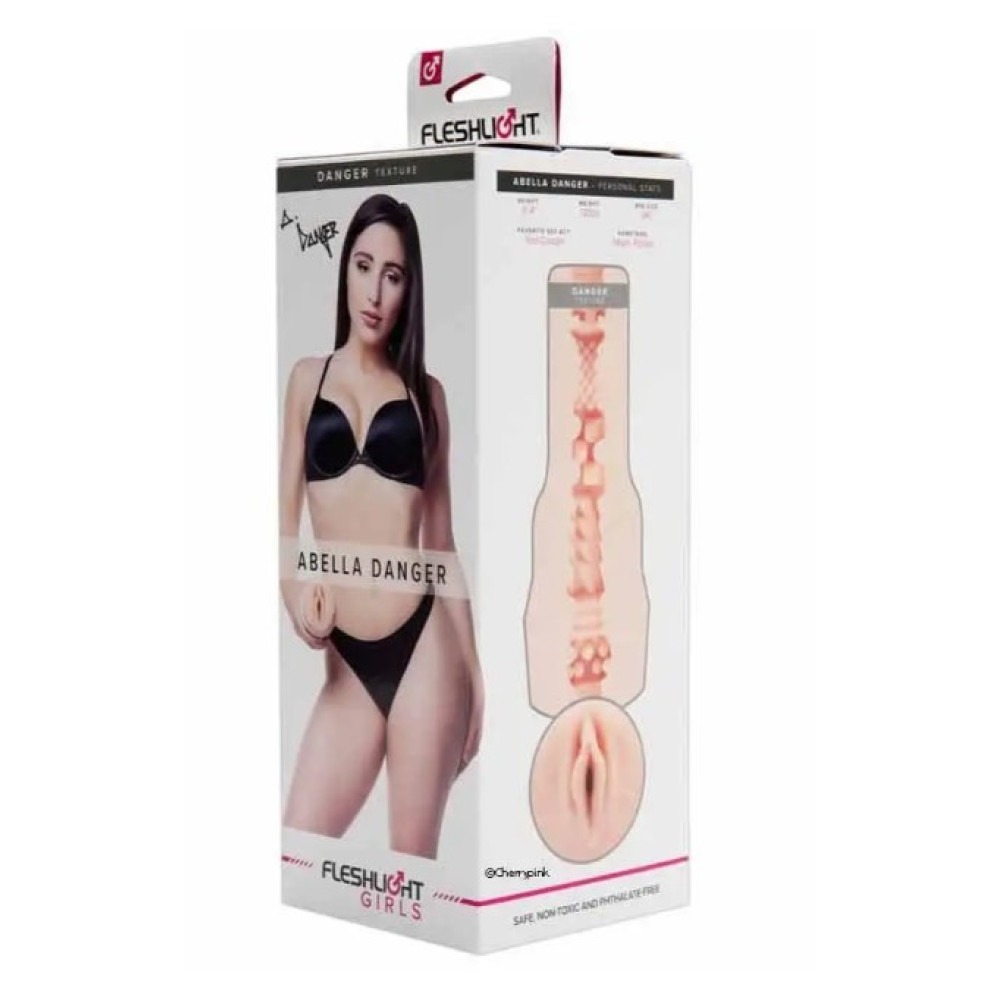 Мастурбатор в колбе вагина, Fleshlight Girls Abella Danger Danger Signature Vagina (RP), киберкожа