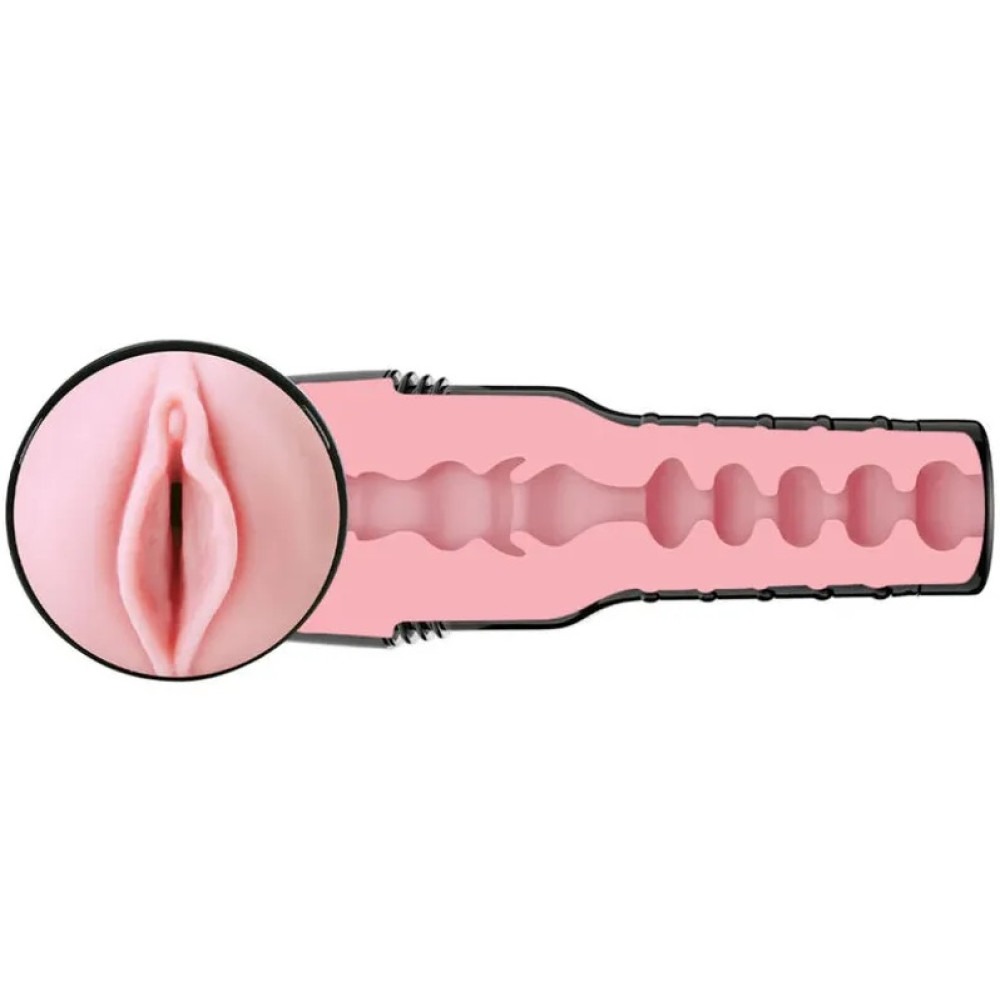 Мастурбатор вагіну в колбі Fleshlight Pink Lady Mini-Lotus, з рельєфом, кібершкіра, бежевий