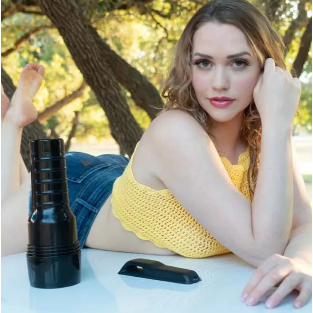 Мастурбатор вагіну в колбі Fleshlight Pink Lady Mini-Lotus, з рельєфом, кібершкіра, бежевий