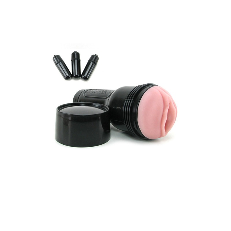 Мастурбатор в колбе с 3-мя вибропулями Fleshlight Vibro Pink Lady Touch