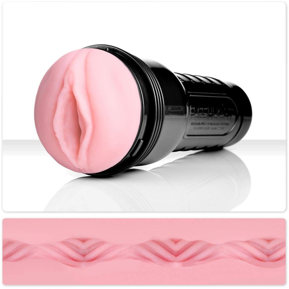 Мастурбатор у колбі Fleshlight Pink Lady Vortex, кібершкіра, тілесний