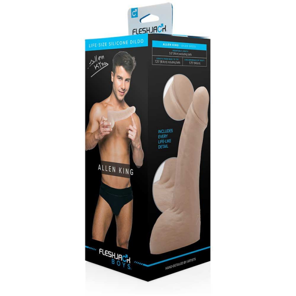Фаллоимитатор с мошонкой реалистичный Fleshjack Boys ALLEN KING DILDO, телесный, 18 см х 4,5 см