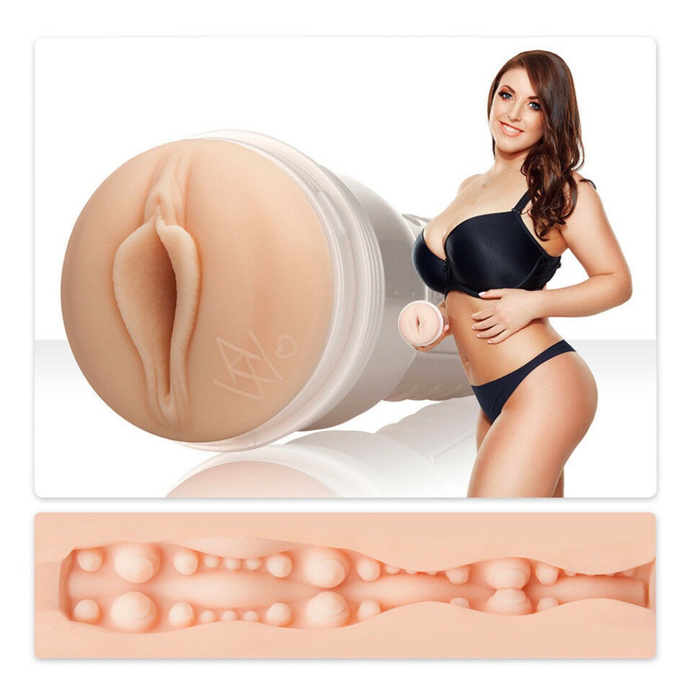 Мастурбатор Вагіна в колбі, кібершкіра, Fleshlight Angela White, тілесний