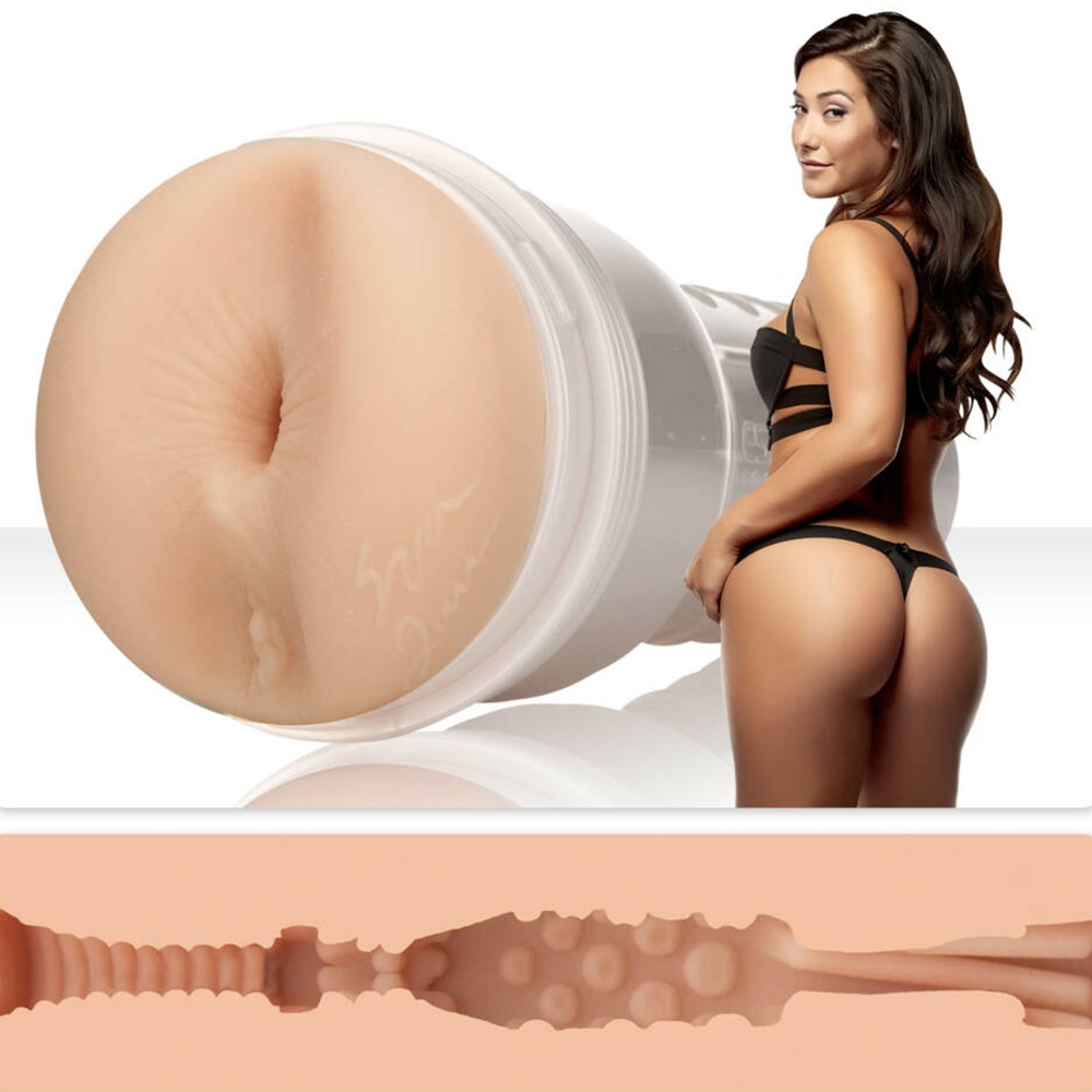 Мастурбатор анус у колбі Fleshlight Eva Lovia кібершкіра, бежевий