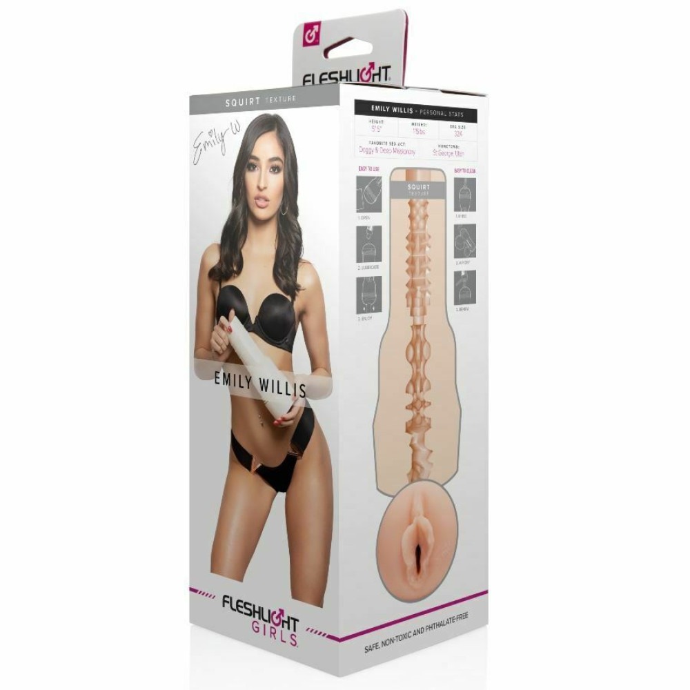 Мастурбатор вагіна в колбі Fleshlight Emily Willis кібершкіра (Superskin), бежевий