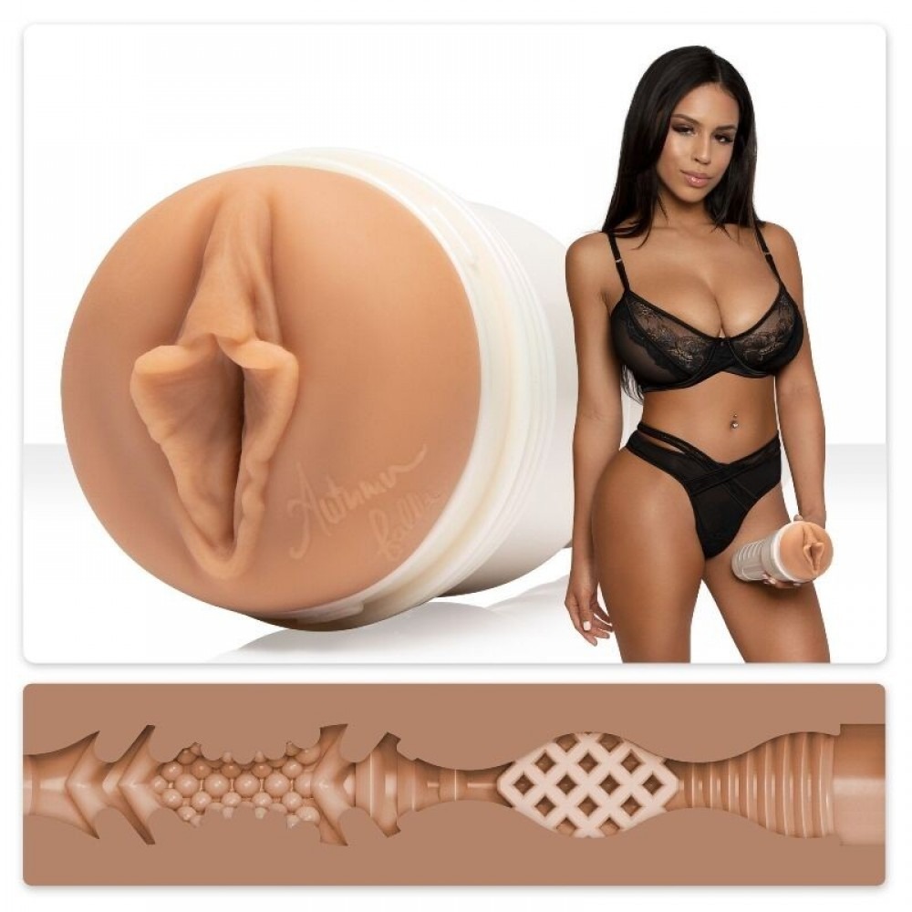 Мастурбатор Вагіна в колбі Fleshlight Autumn Falls, кібершкіра, бежевий