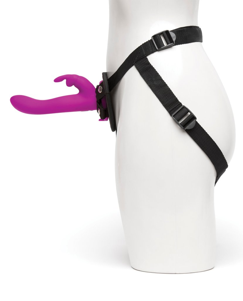 Страпон-кролик з вібрацією та трусиками Happy Rabbit Rechargeable Vibrating Strap-On Harness Set