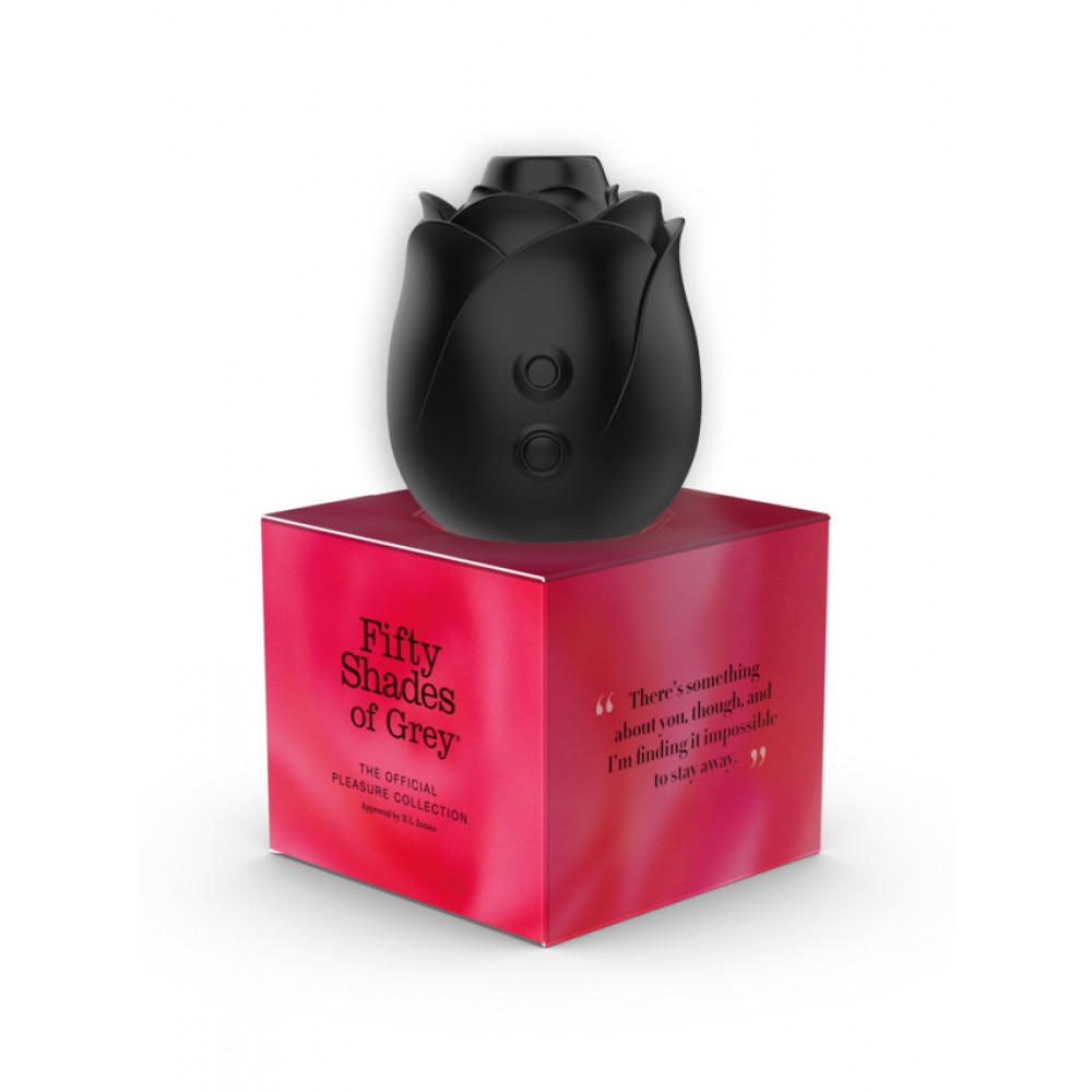 Кліторальний стимулятор у формі троянди Fifty Shades of Grey Rose Clitoral Suction чорного кольору