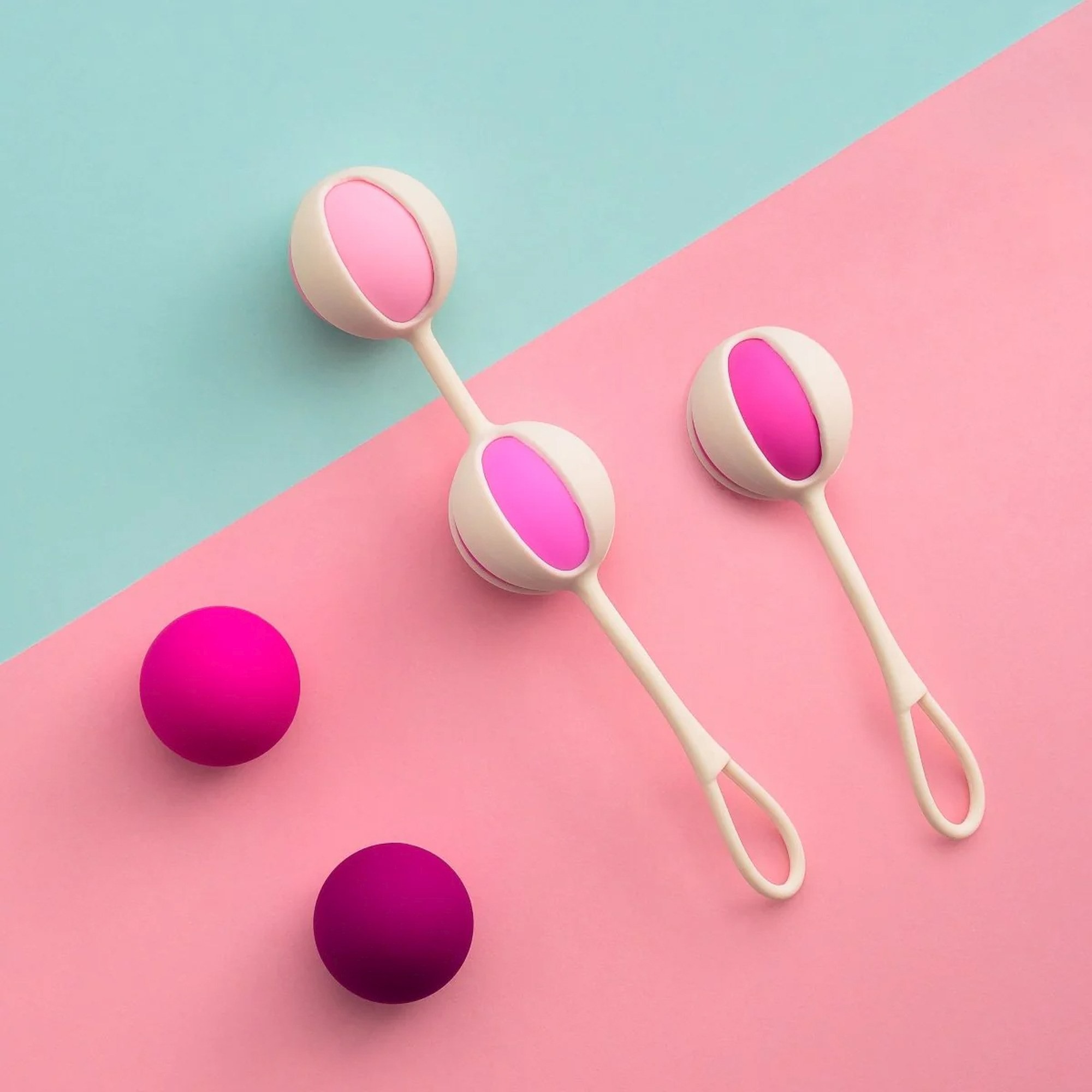 Набір вагінальних кульок Gvibe Geisha Balls 3, силіконові, рожевий, 5 штук