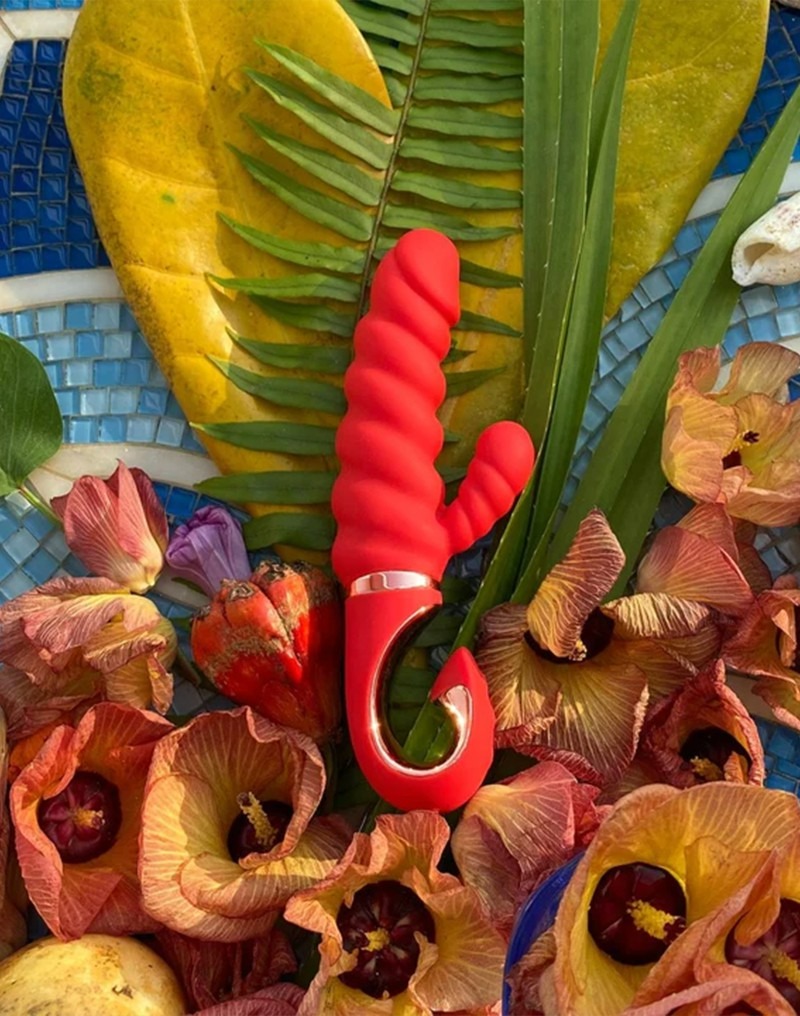 Вібратор кролик рельєфний Gcandy MINI - Кораловий
