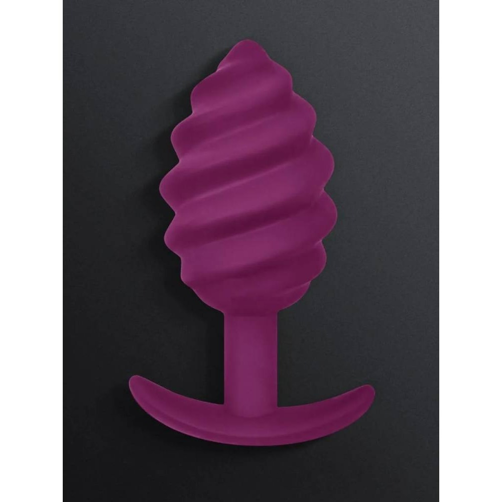 Анальна пробка рельєфна Gvibe Gplug Twist 2 фіолетова, 10.5 х 3.9 см