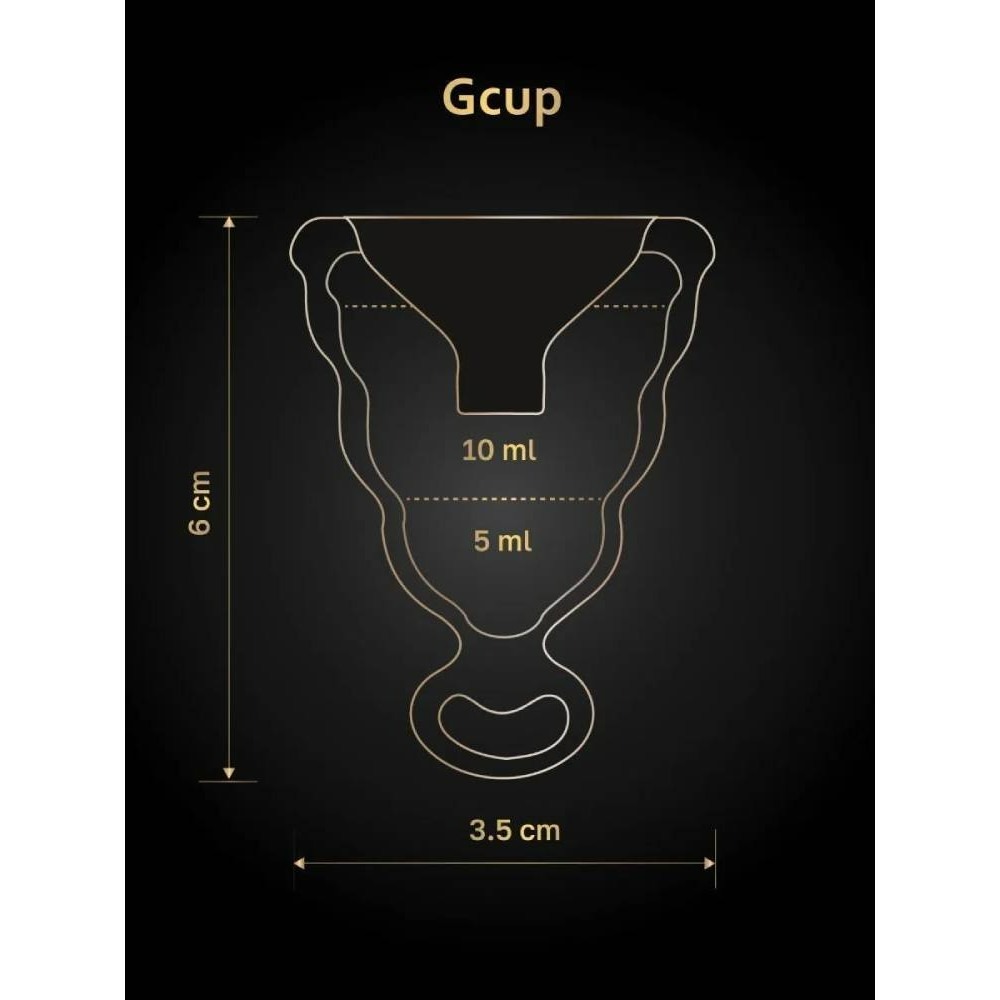 Менструальна чаша Gcup Gvibe, S, чорна, 6 х 3.5 см