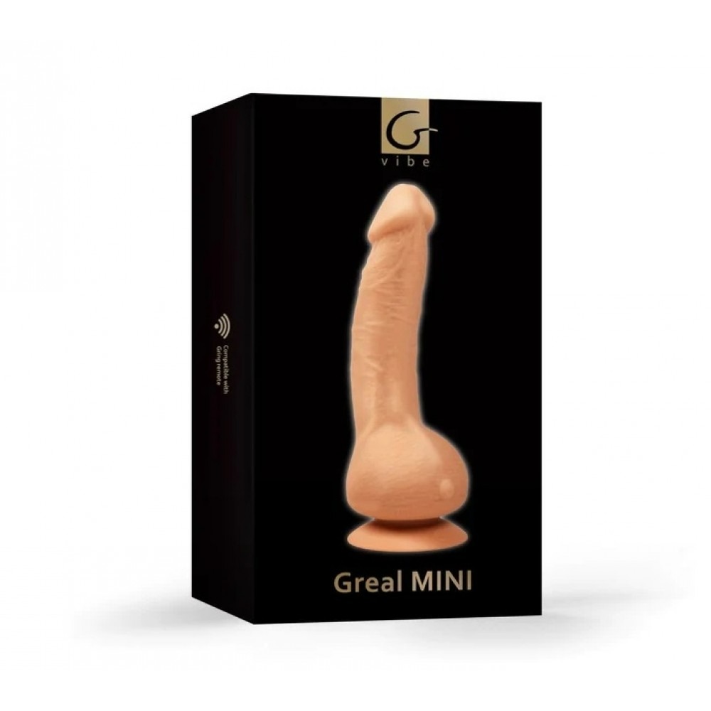 Вібратор реалістичний на присосці Greal Mini Gvibe, бежевий, 18 х 3 см
