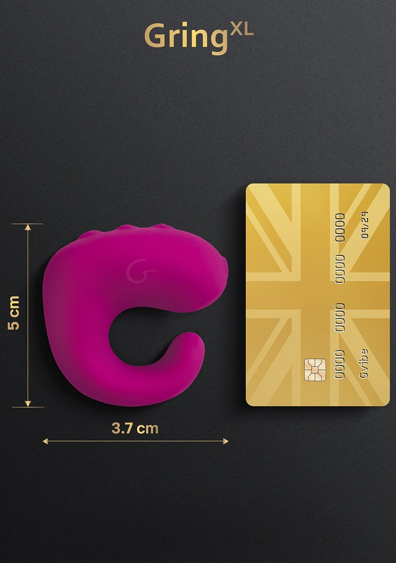 Вибратор на пальцы GVIBE GringXL Sweet Raspberry, малиновый
