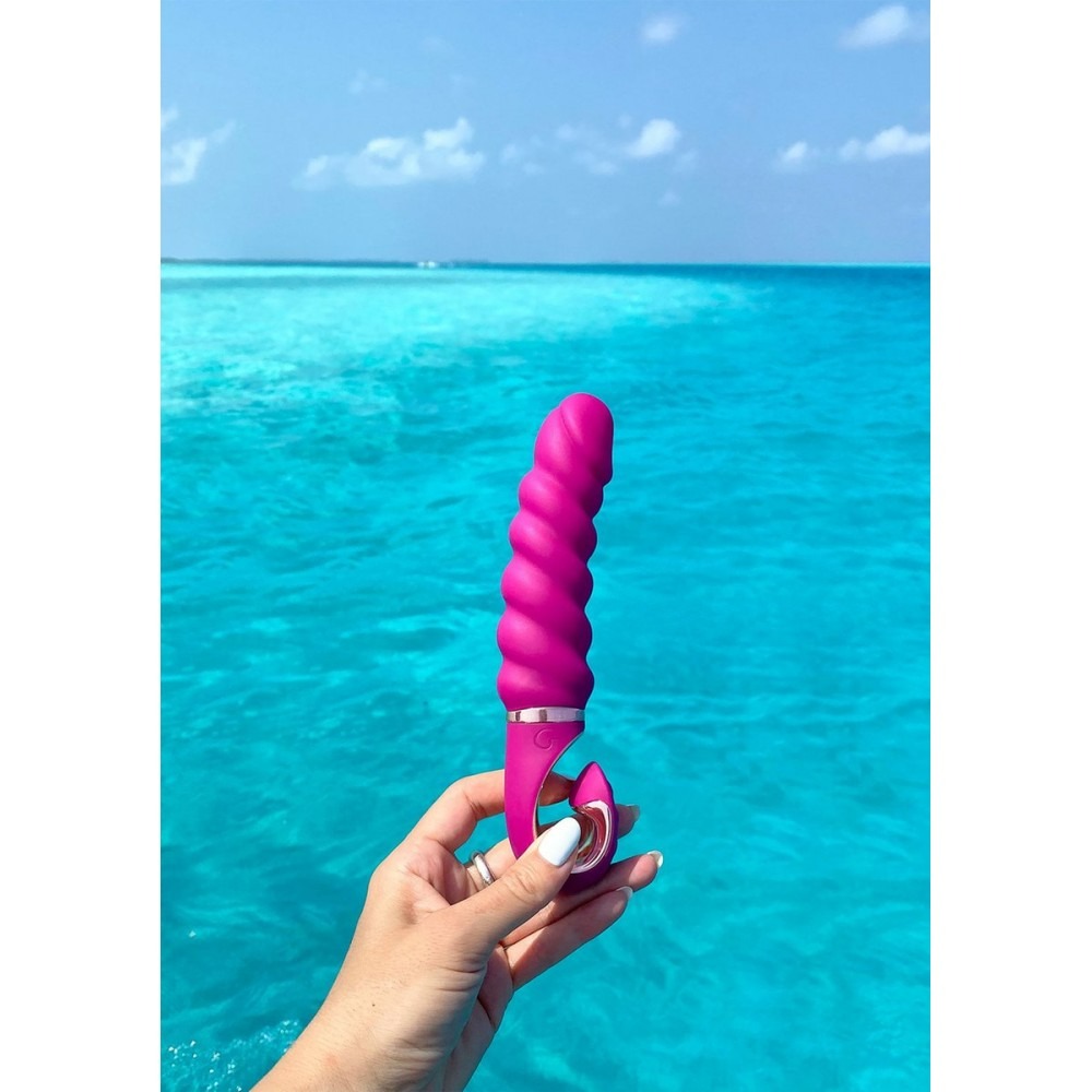 Вібратор рельєфний Gjack Mini Gvibe, фіолетовий, 19 х 3.5 см