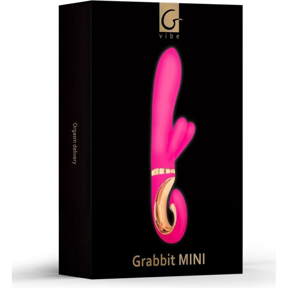Вібратор-кролик із двома відростками для клітора Grabbit GVibe, рожевий, 23.5 см х 4 см