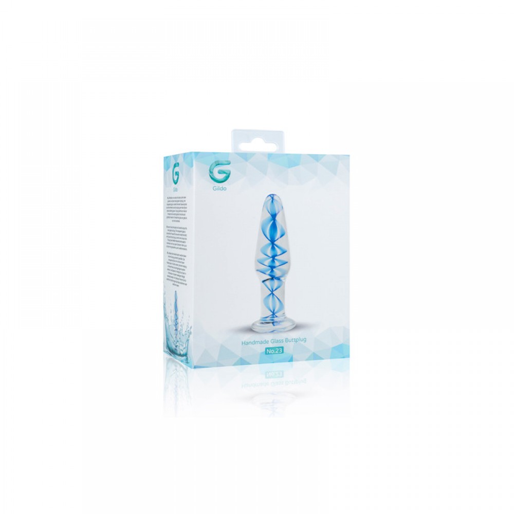 Пробка скло блакитна спіраль Gildo Glass buttplug No. 23