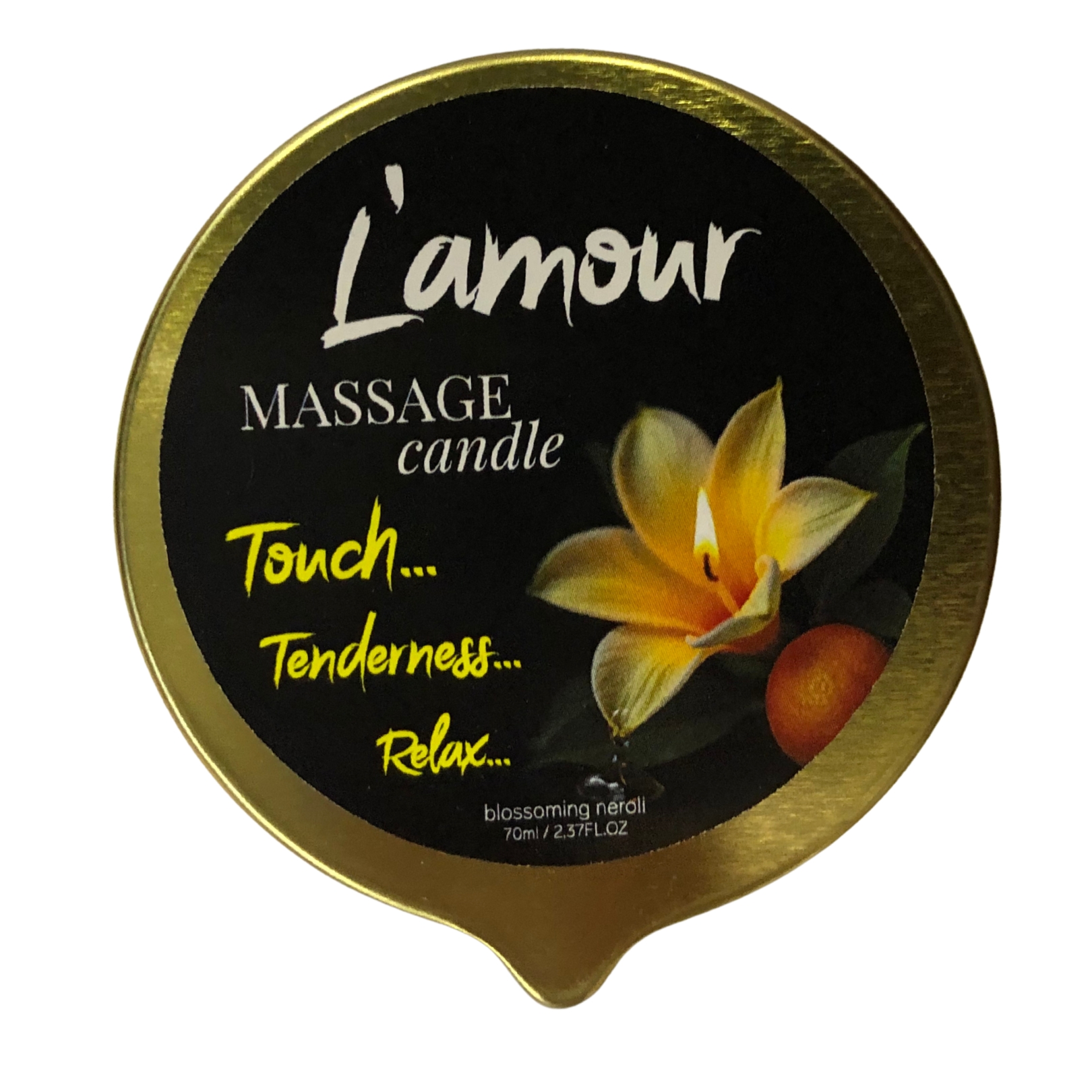 Масажна свічка L'amour Blossoming Neroli золота, 70 мл