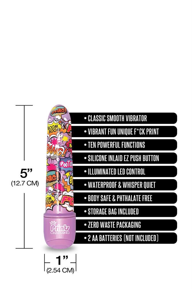 Міні-вібратор із принтом Global Novelties Prints Charming Pop Tease мультиколор