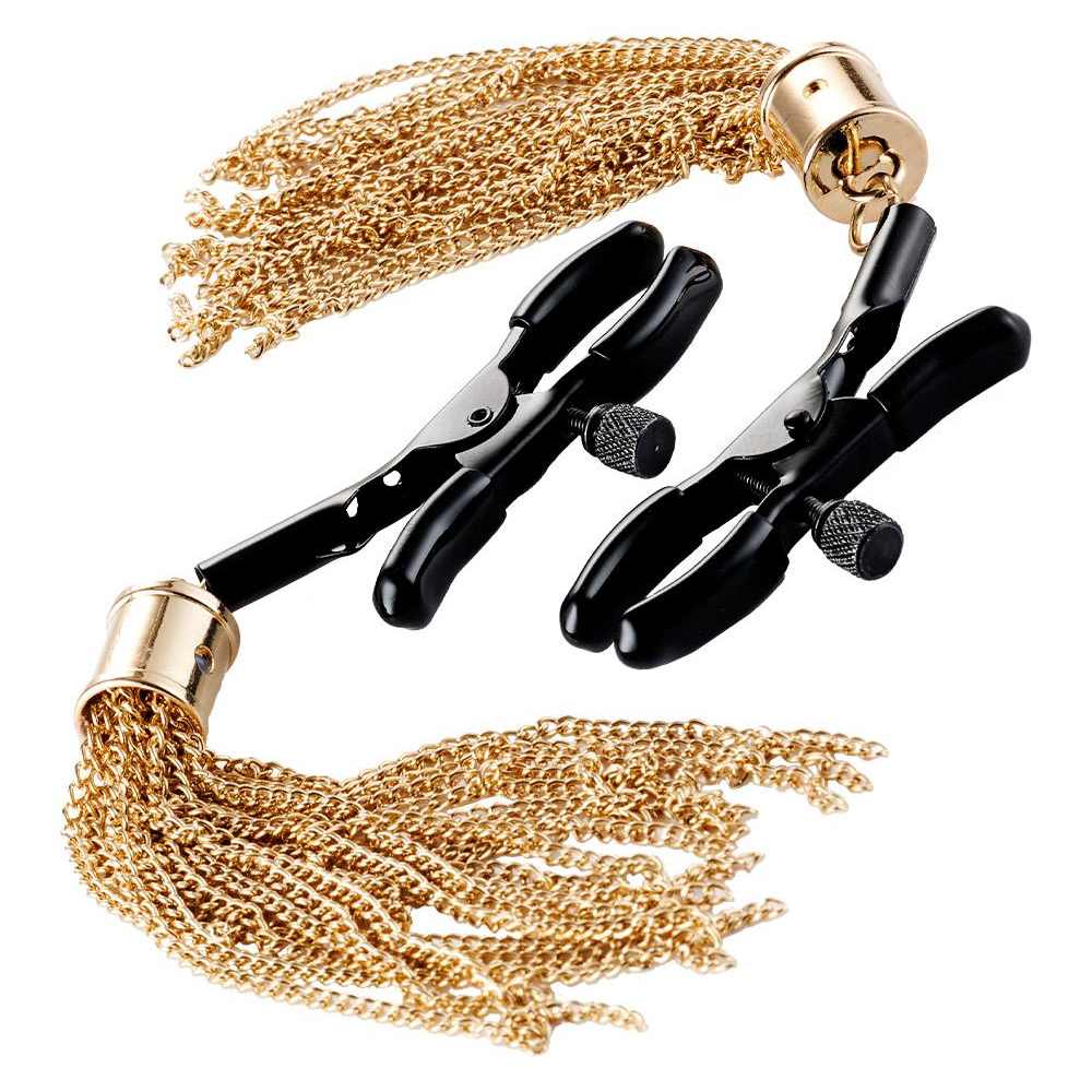 Затискачі для сосків Guilty Pleasure Draped Desire Clamps, чорно-золоті