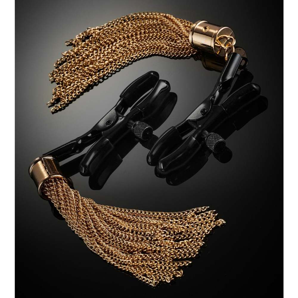 Затискачі для сосків Guilty Pleasure Draped Desire Clamps, чорно-золоті
