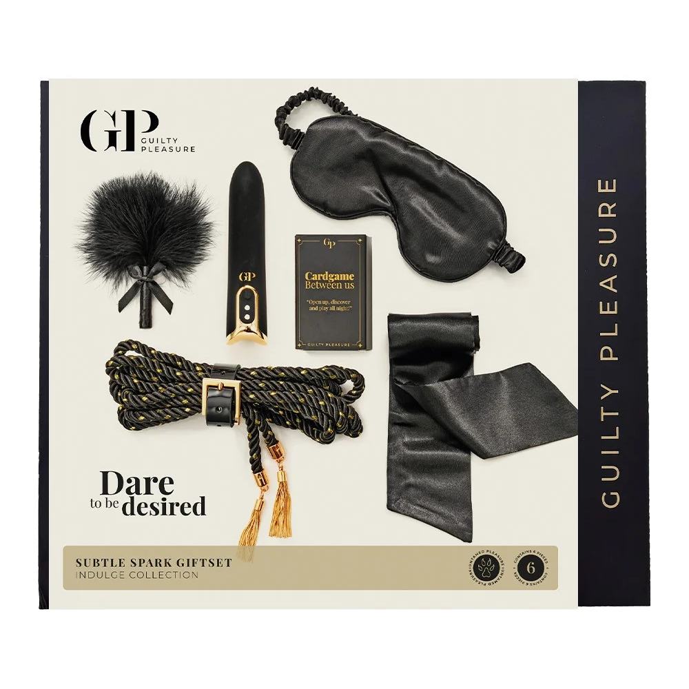 Подарунковий набір БДСМ Guilty Pleasure Subtle Spark, чорний, 6 предметів