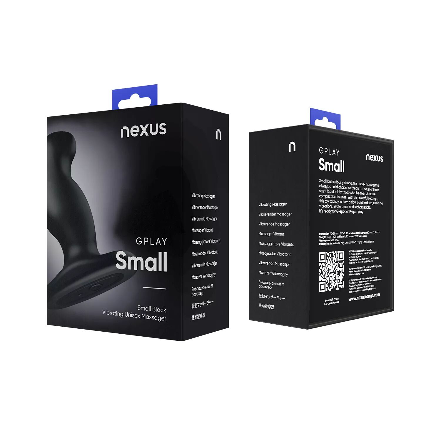 Вибромассажер простаты Nexus G-Play Plus S Black, макс. диаметр 2,3 см, перезаряжаемый