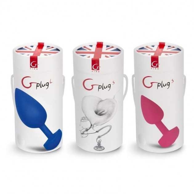 Велика анальна пробка з вібрацією Gvibe Gplug синя, L