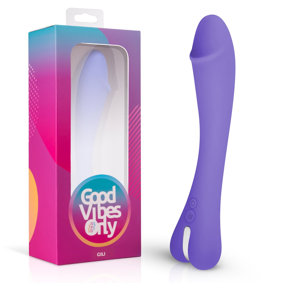 Вібратор для точки G Gili Good Vibes Only, силіконовий, фіолетовий, 22 см х 3.8 см