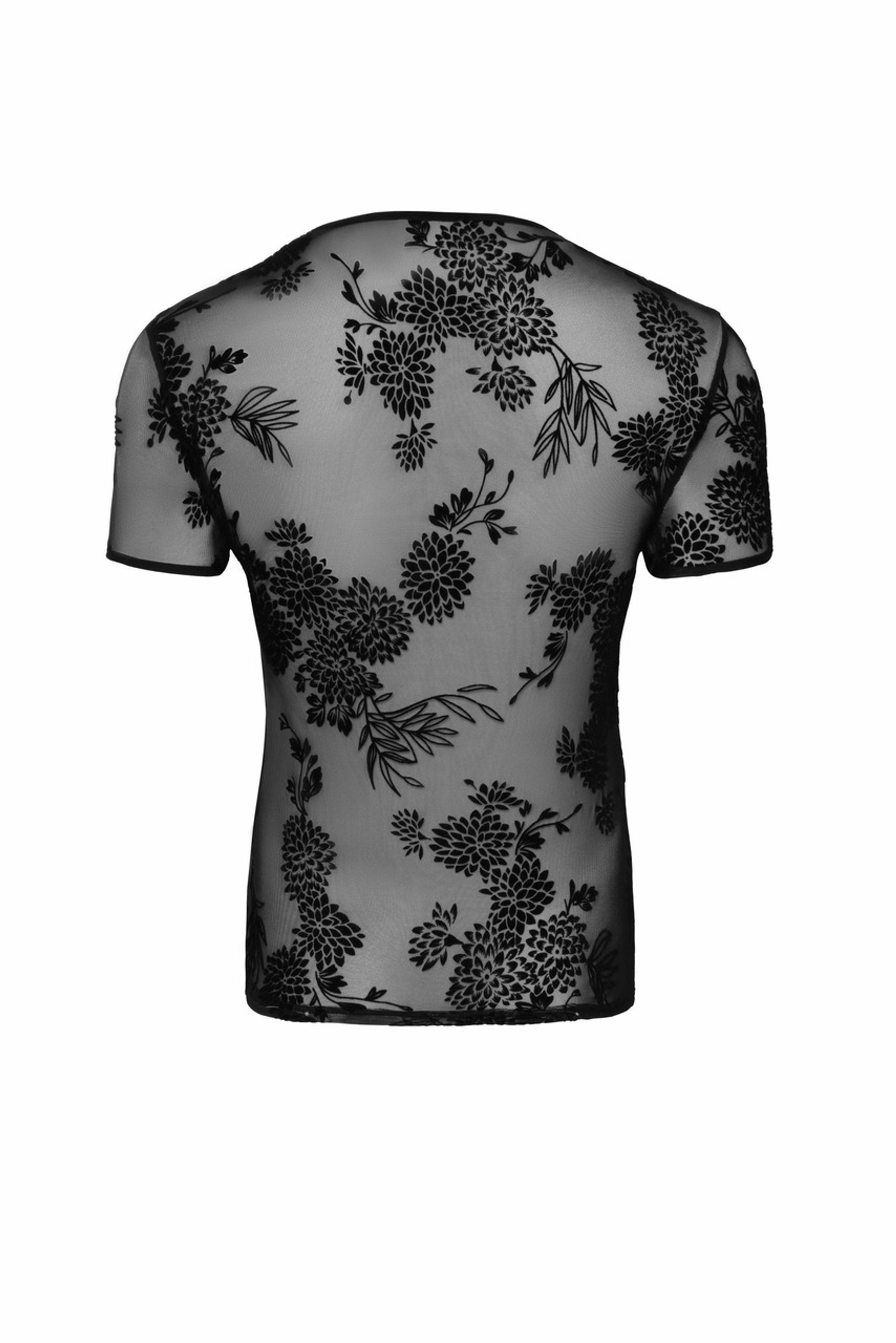 Чоловічі футболки з сітки з візерунками квітів Noir Handmade чорна, S
