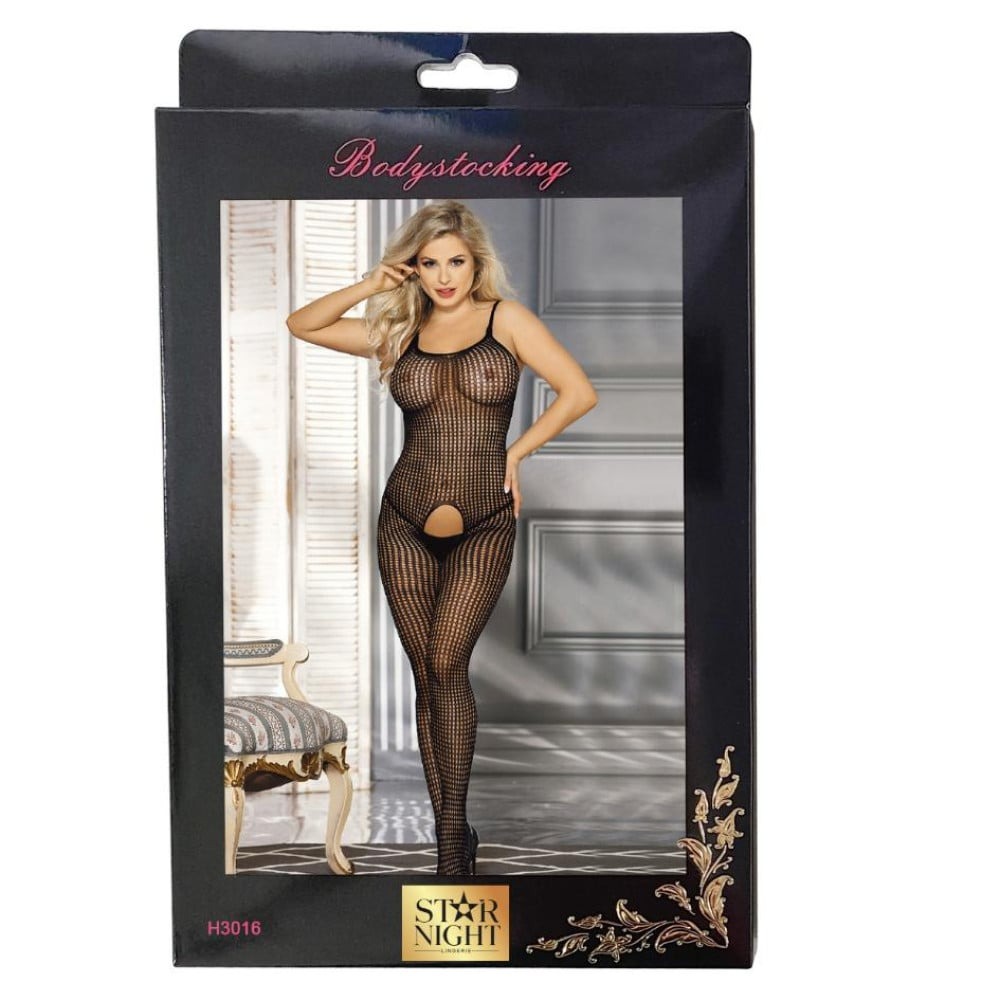 Комбінезон еластичний у сіточку Star Night Passion Delicate чорний, XS-M