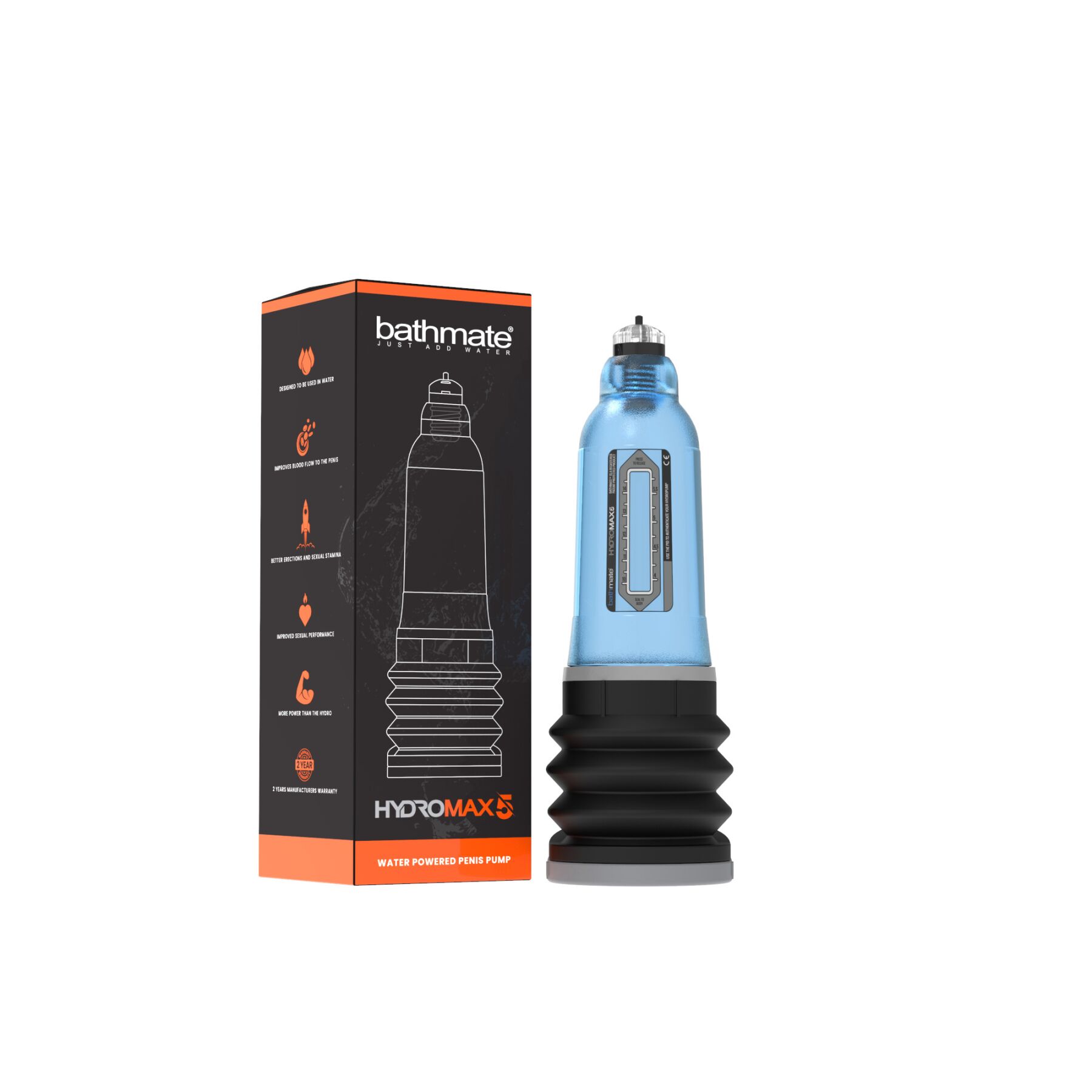 Гидропомпа Bathmate Hydromax 5 Blue, для члена длиной от 7,5 до 12,5см, диаметр до 4,5 см
