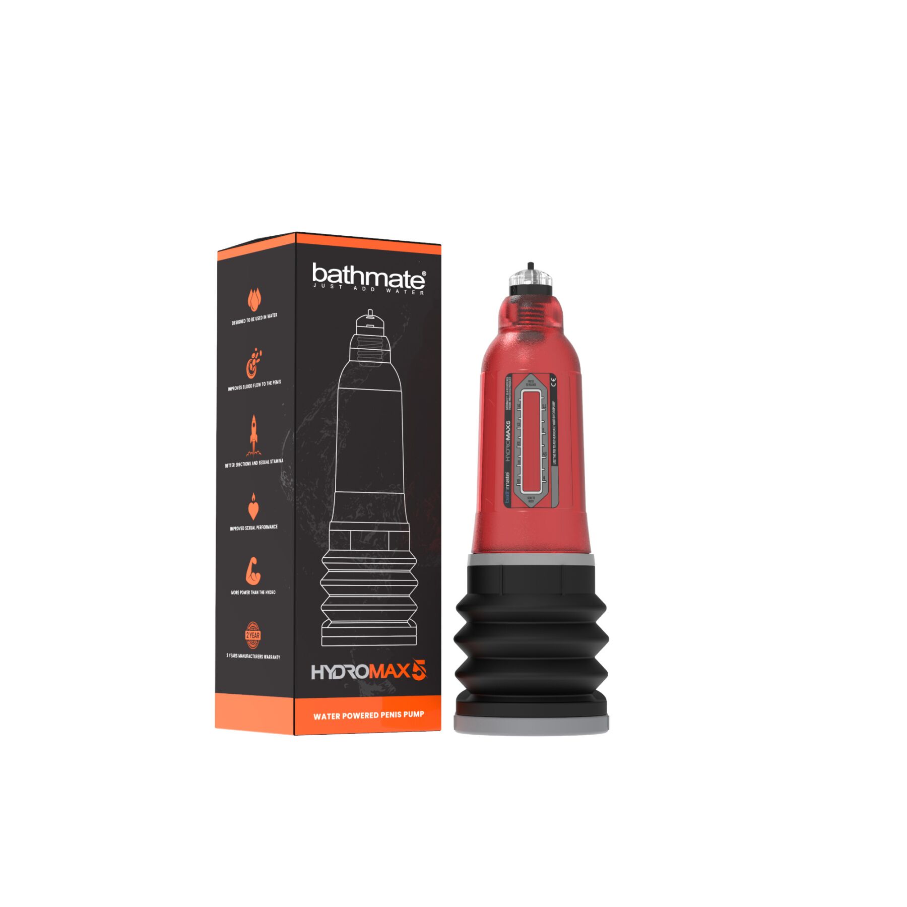 Гидропомпа Bathmate Hydromax 5 Red, для члена длиной от 7,5 до 12,5см, диаметр до 4,5 см