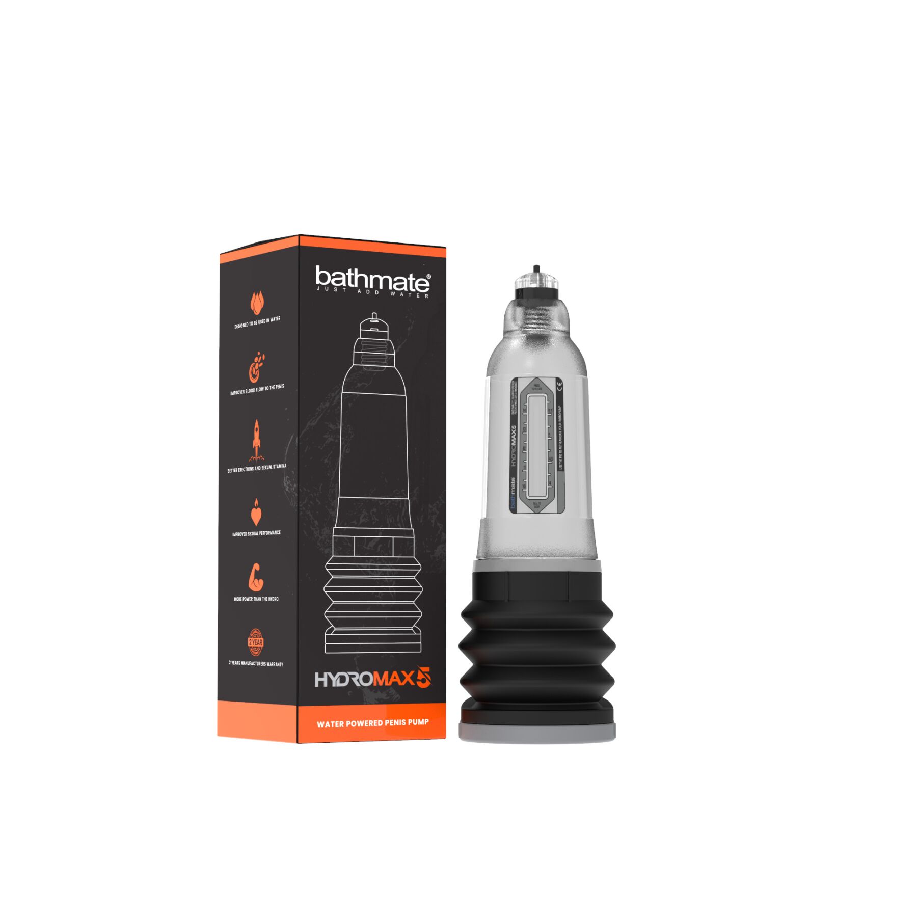 Гидропомпа Bathmate Hydromax 5 Clear, для члена длиной от 7,5 до 12,5 см, диаметр до 4,5 см