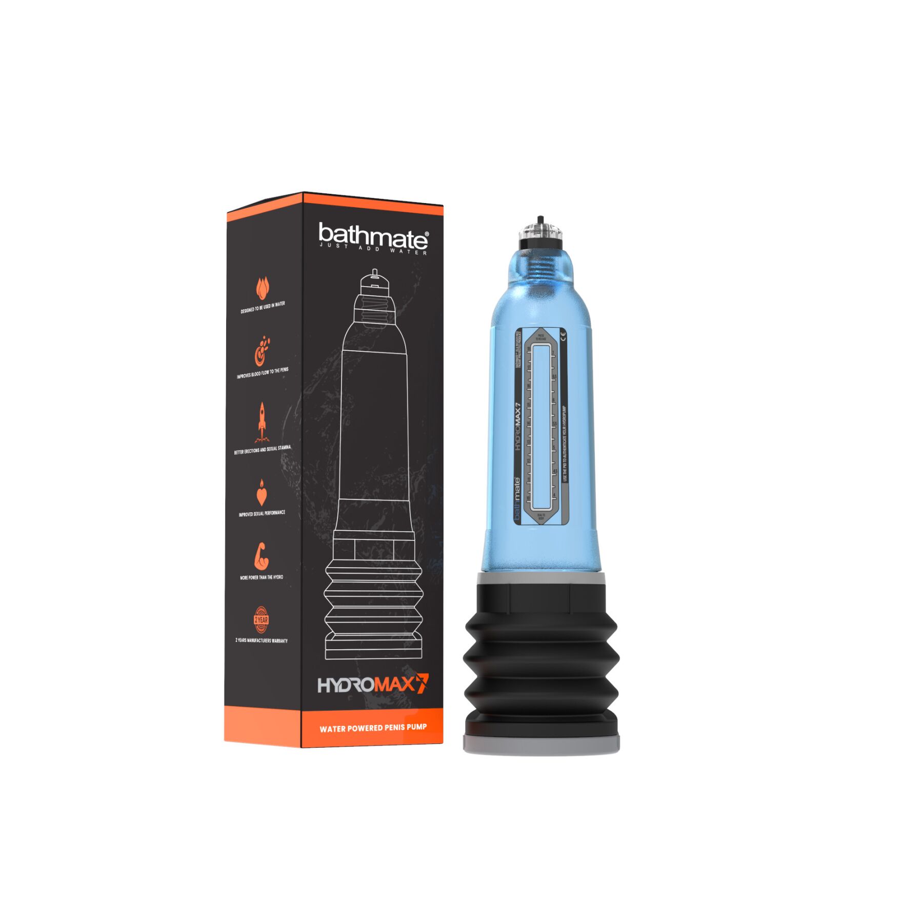 Гидропомпа Bathmate Hydromax 7 Blue, для члена длиной от 12,5 до 18 см, диаметр до 5,2 см