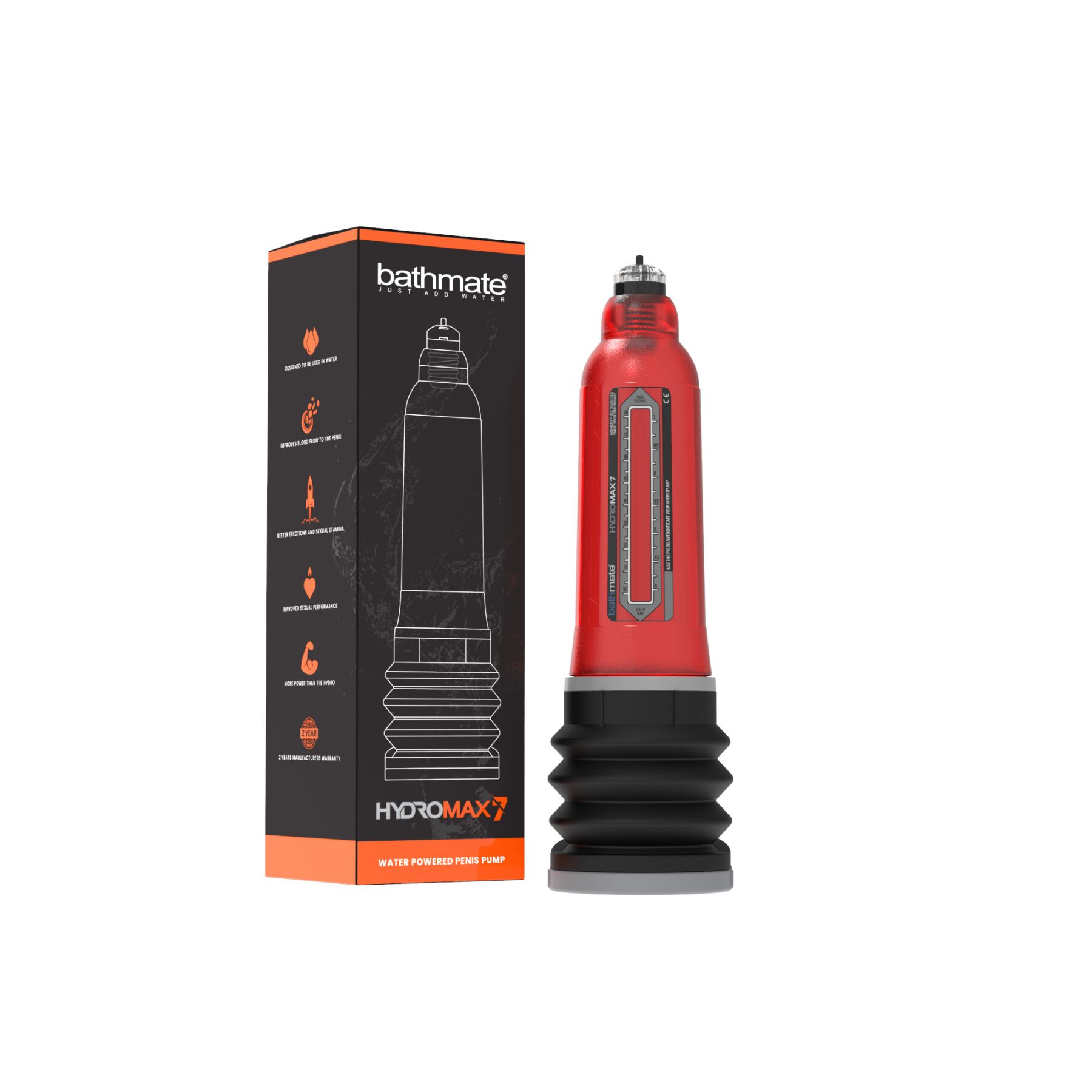 Гідропомпа Bathmate Hydromax 7 Red, для члена довжиною від 12,5 до 18 см, діаметр до 5,2 см