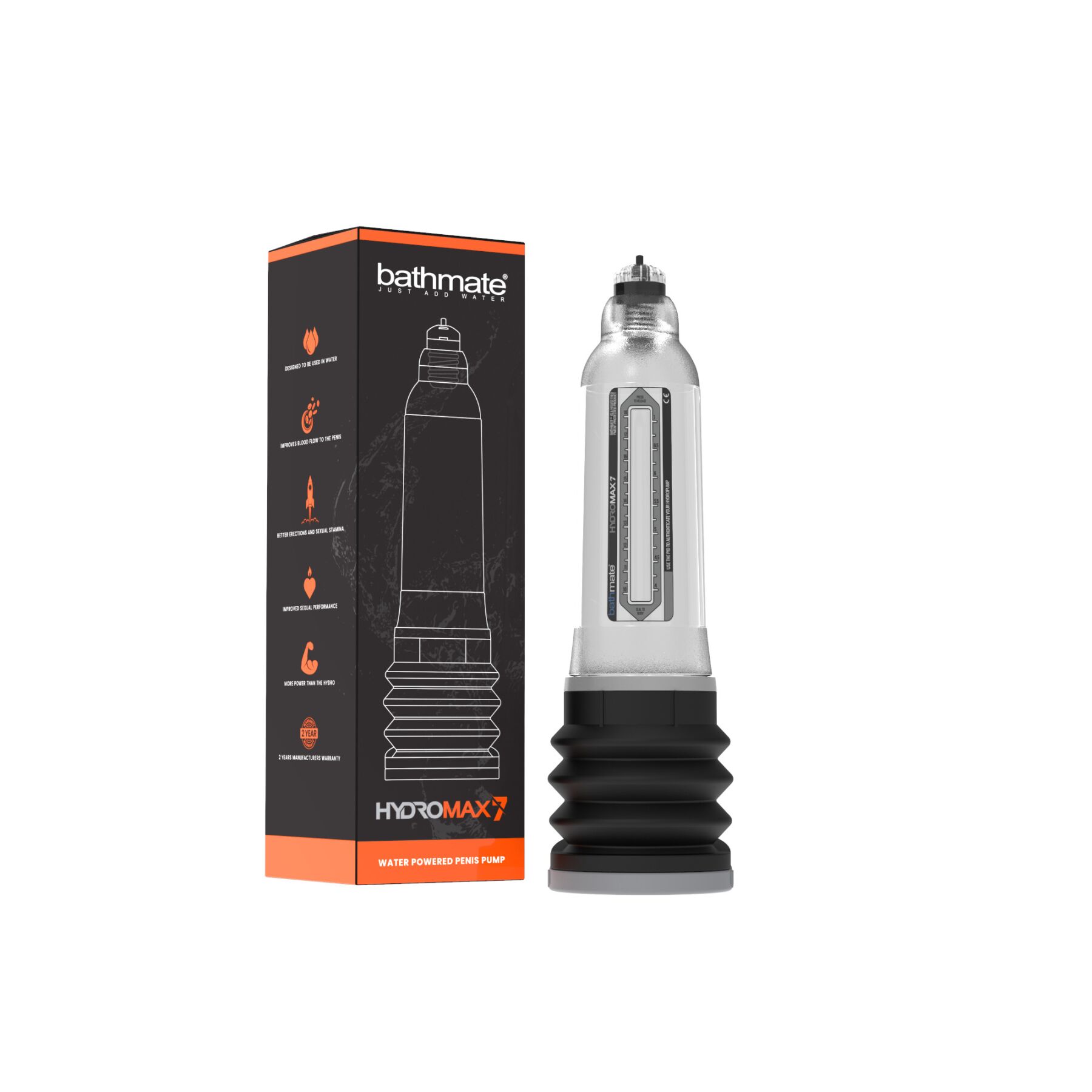 Гидропомпа Bathmate Hydromax 7 Clear, для члена длиной от 12,5 до 18см, диаметр до 5,2см
