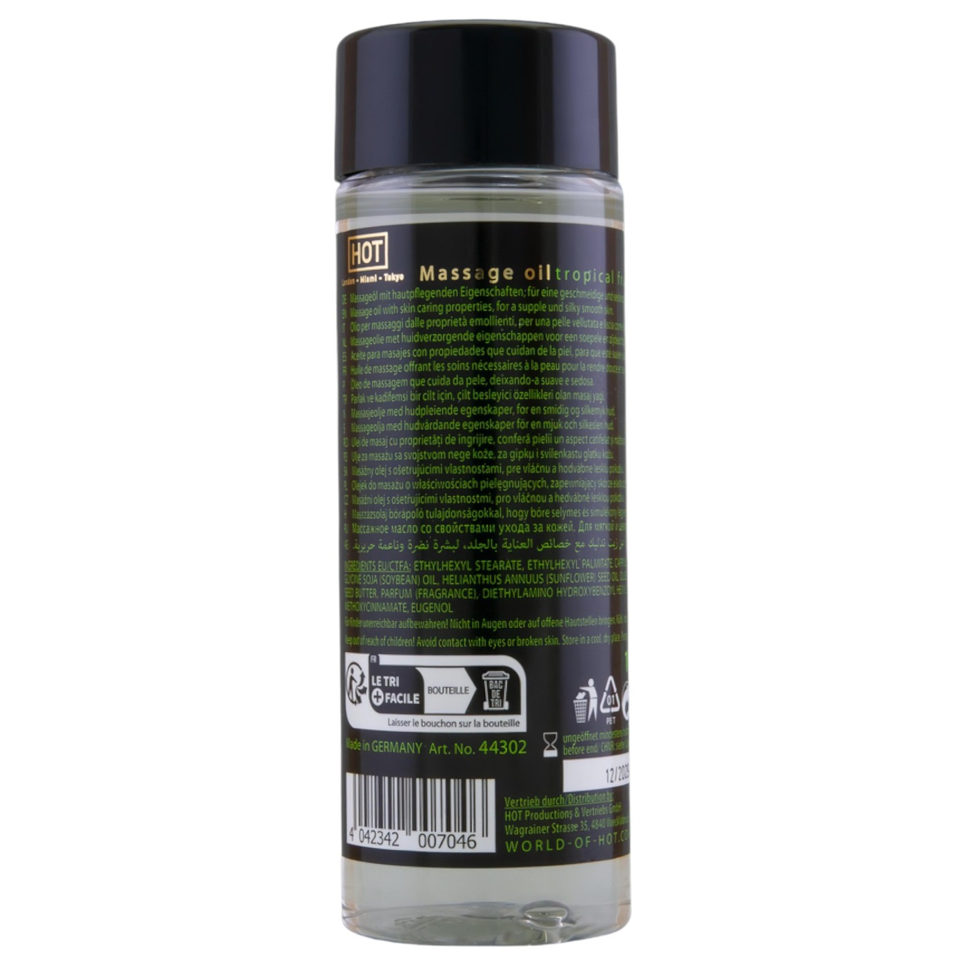 Масажна олія HOT Massage Oil Tropical Fruit з ароматом тропічних фруктів, 100 мл