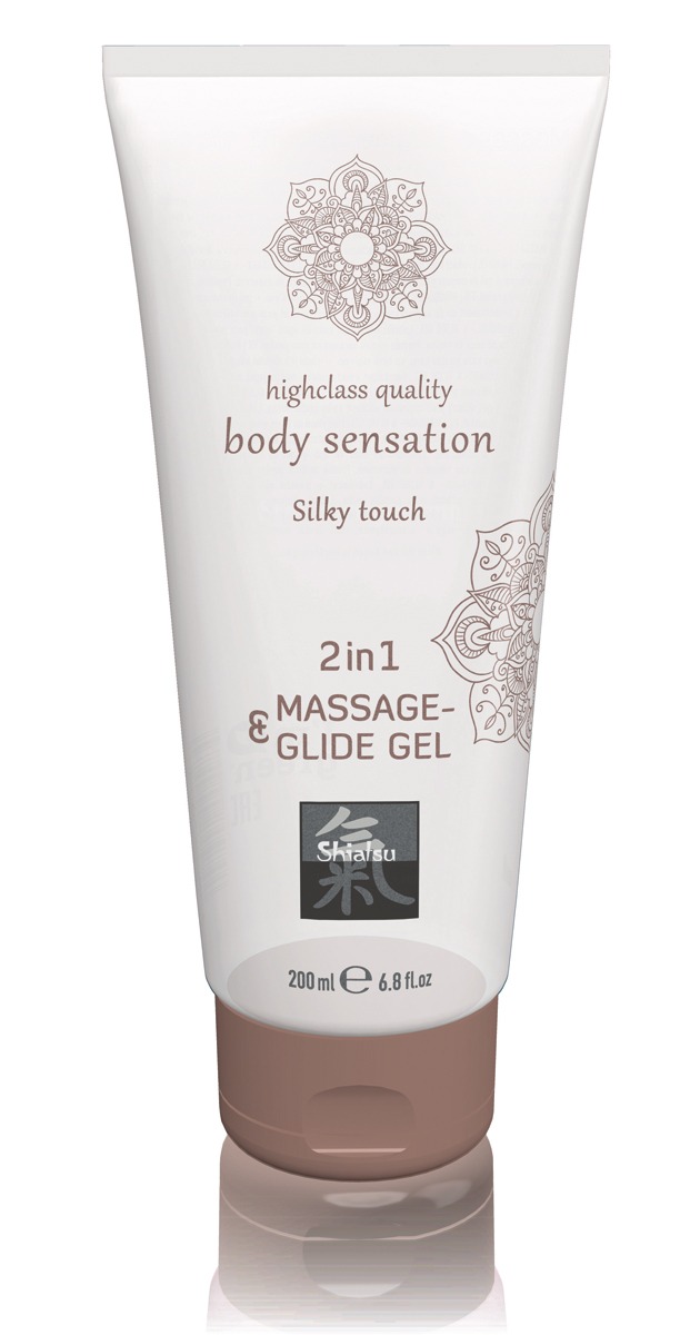 Лубрикант та масажне масло 2 в 1 SHIATSU Massage-& Glide gel 2 in1 Silky touch, 200 мл