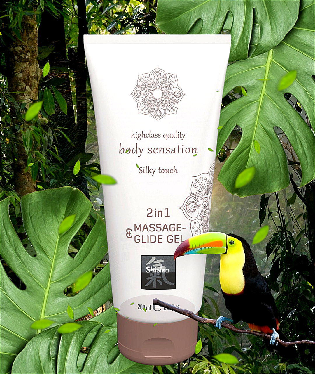 Лубрикант та масажне масло 2 в 1 SHIATSU Massage-& Glide gel 2 in1 Silky touch, 200 мл