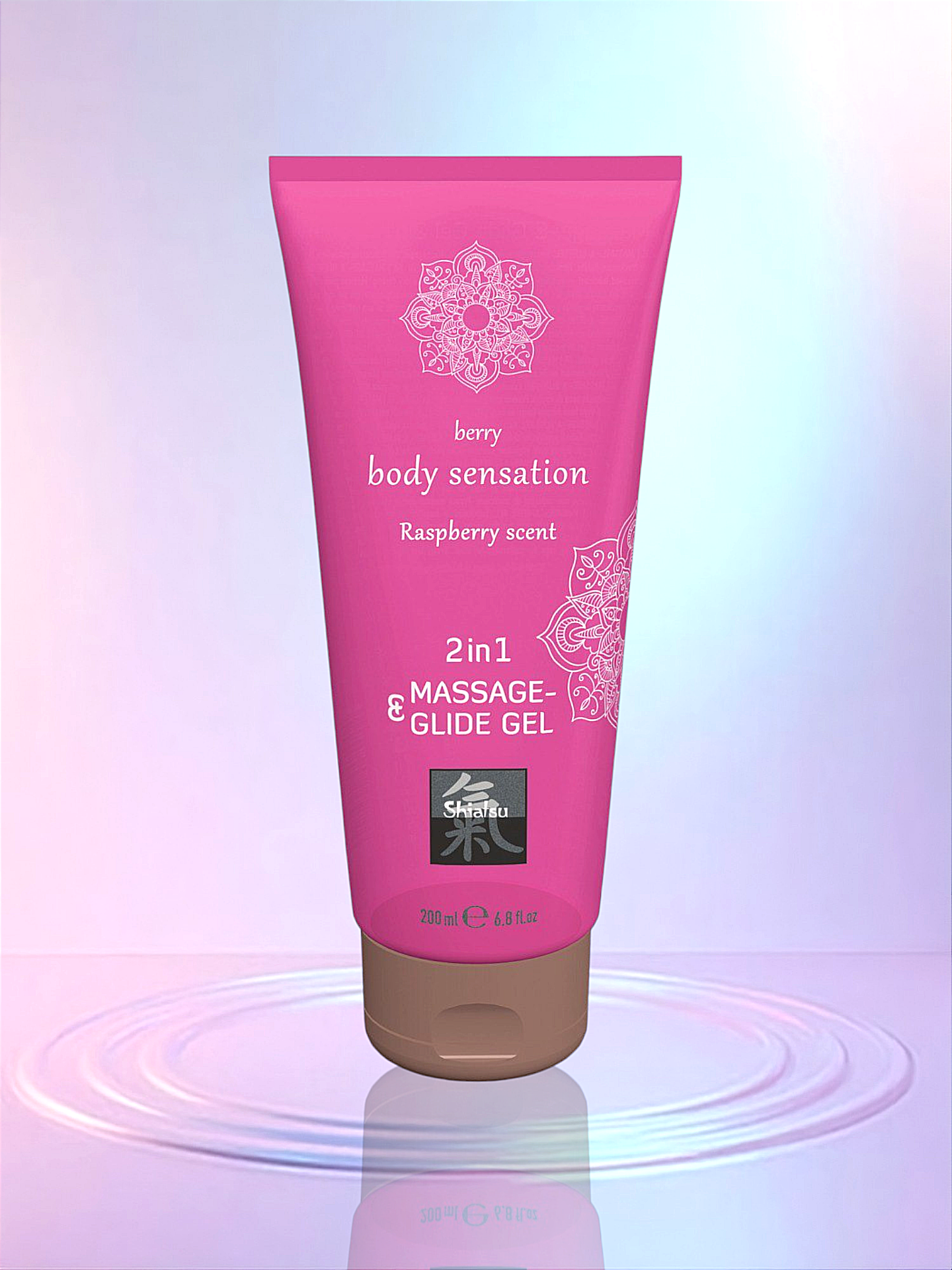 Лубрикант та масажне масло 2 в 1 HOT SHIATSU Massage-& Glide gel 2 in1 Raspberry scent, 200 мл