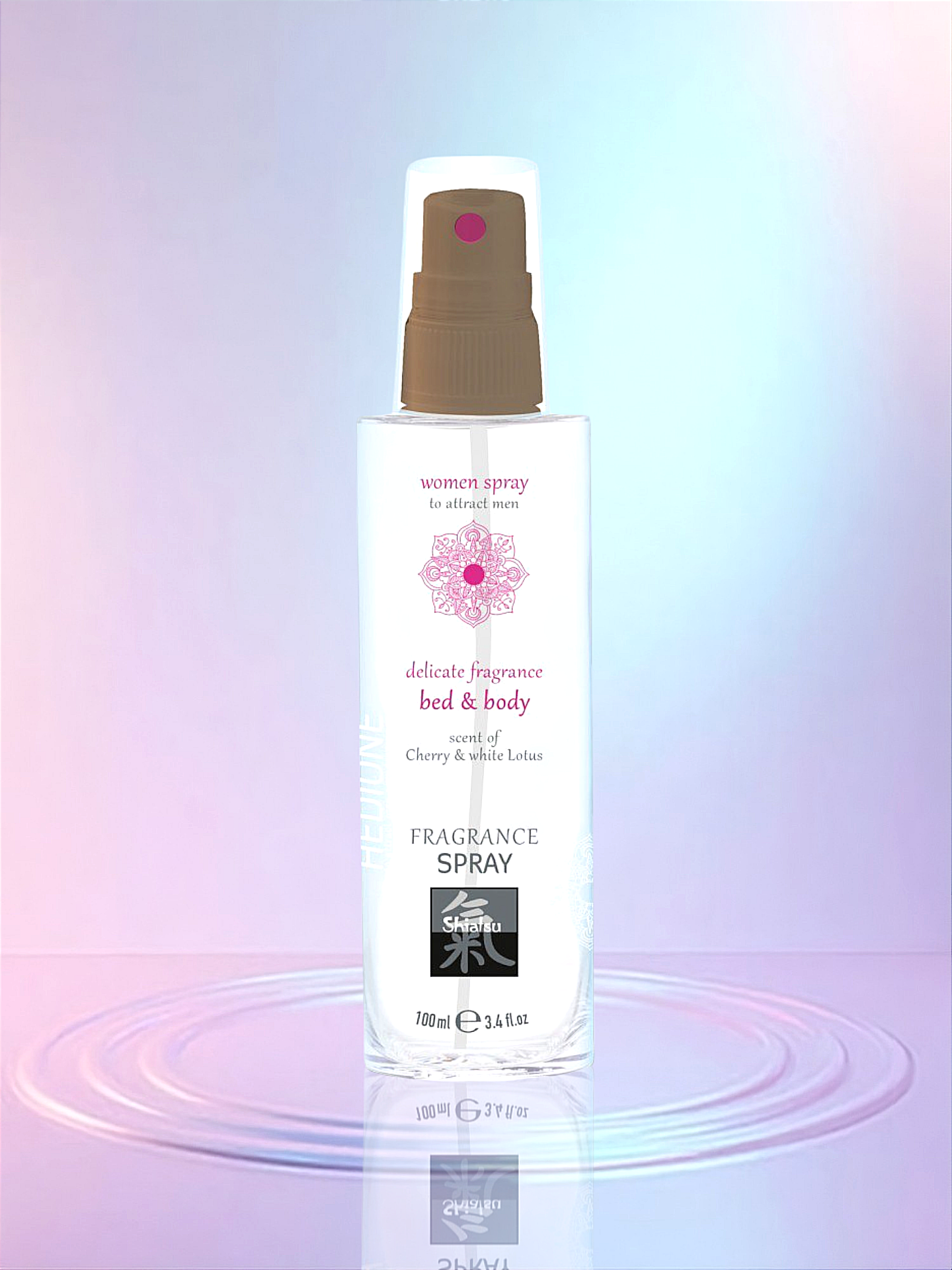 Спрей для тела и постели с феромонами и афродизиаками SHIATSU Fragrance Вишня и белый лотос, 100 мл