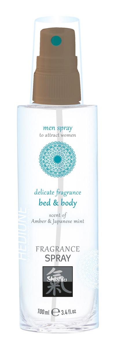 Спрей для тела и постели с феромонами и афродизиаками Shiatsu Fragrance Янтарь и японская мята,100мл