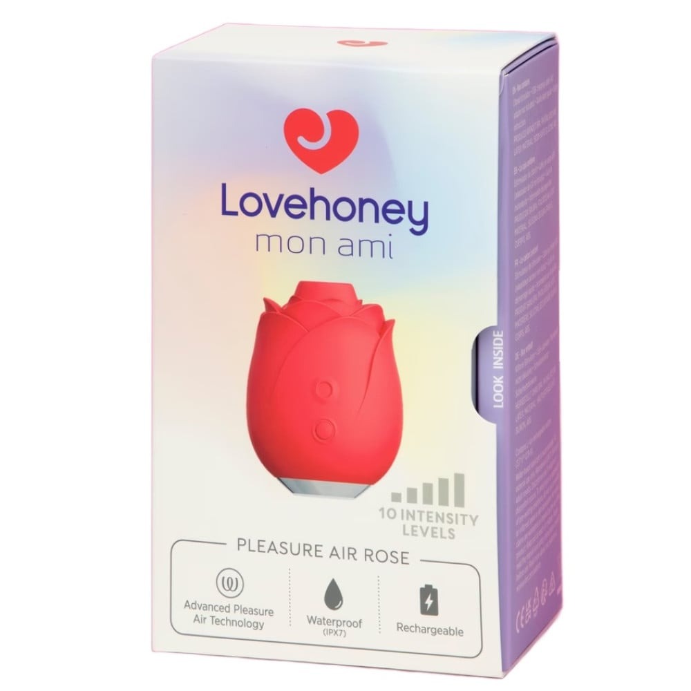 Вакуумний стимулятор у вигляді троянди Lovehoney Mon Ami Pleasure Air Rose, червоний
