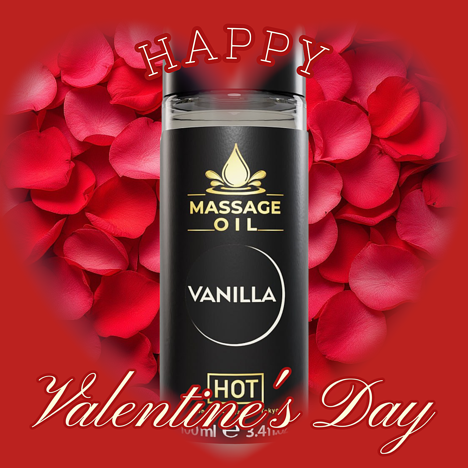 Массажное масло HOT Massage Oil Vanilla с ароматом ванили, 100 мл