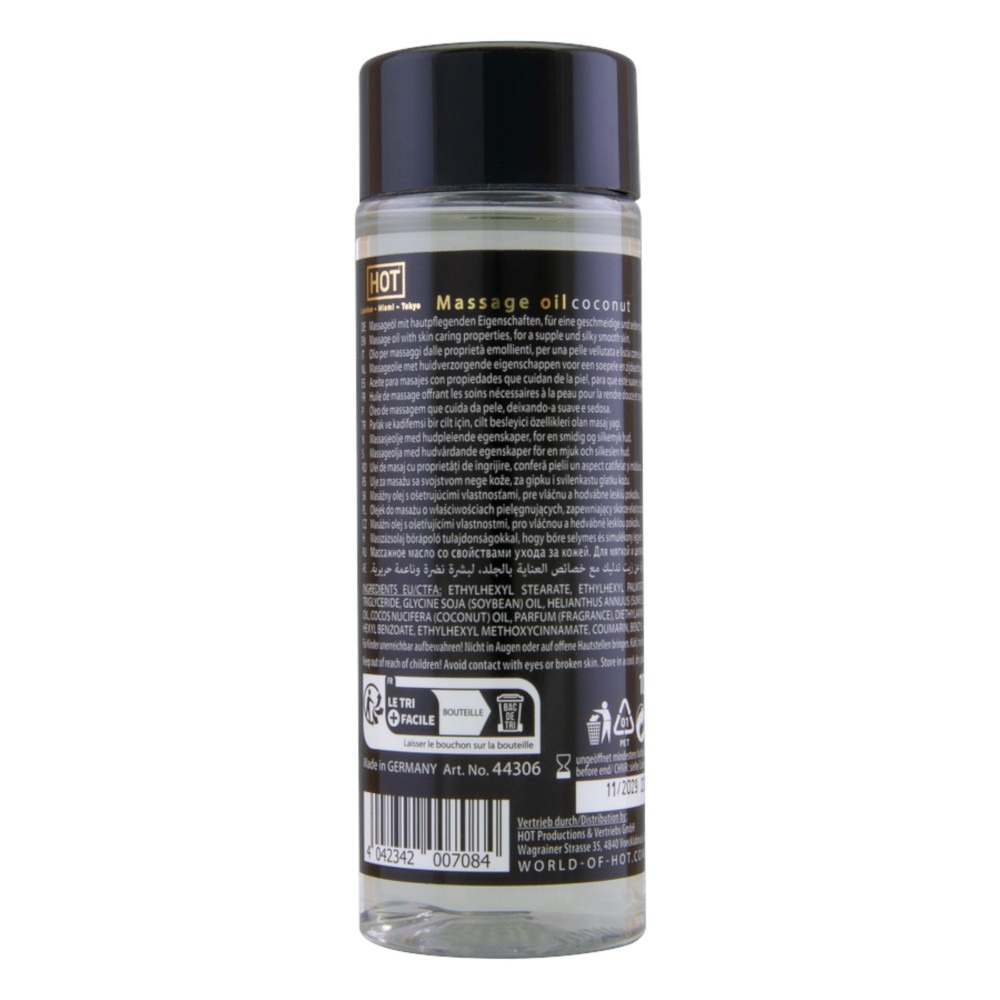 Масажна олія HOT Massage Oil Coconut з ароматом кокосу, 100 мл