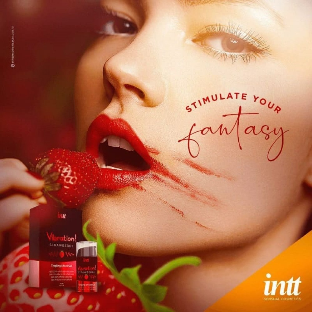 Рідкий вібратор Intt Vibration Strawberry зі смаком полуниці, 15 мл