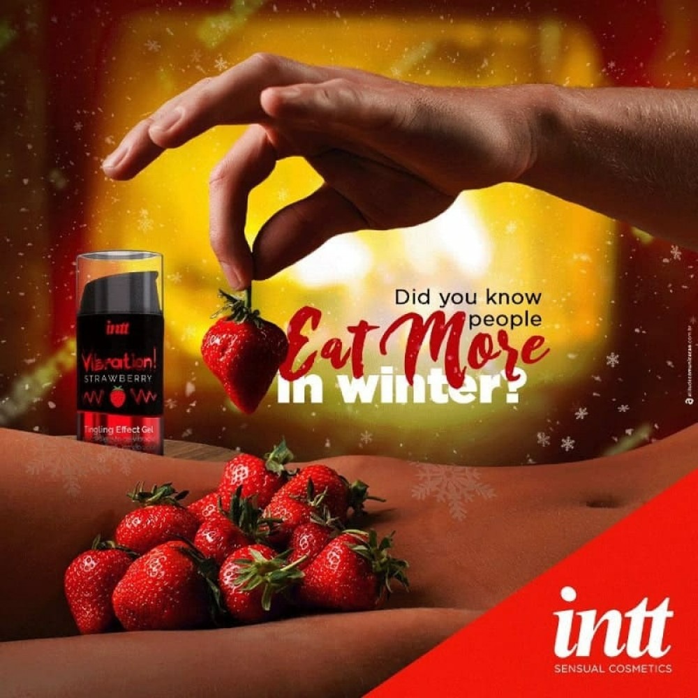Рідкий вібратор Intt Vibration Strawberry зі смаком полуниці, 15 мл
