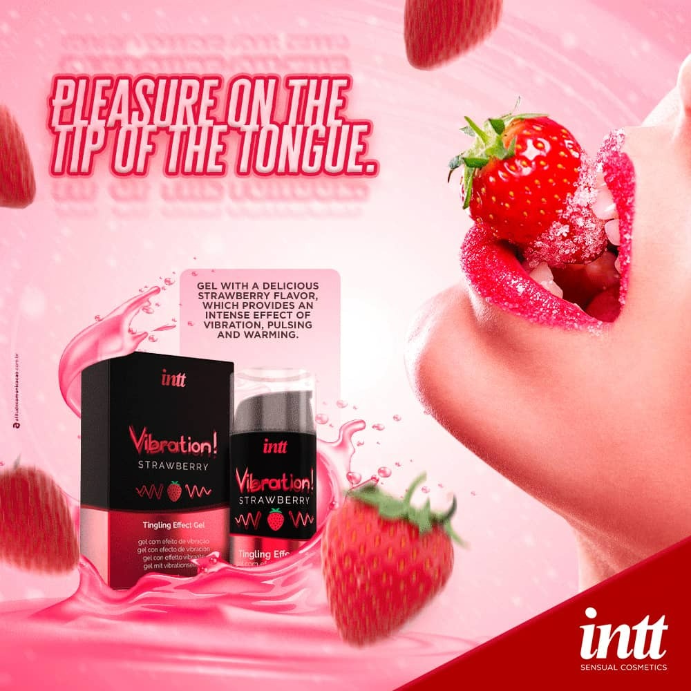 Рідкий вібратор Intt Vibration Strawberry зі смаком полуниці, 15 мл