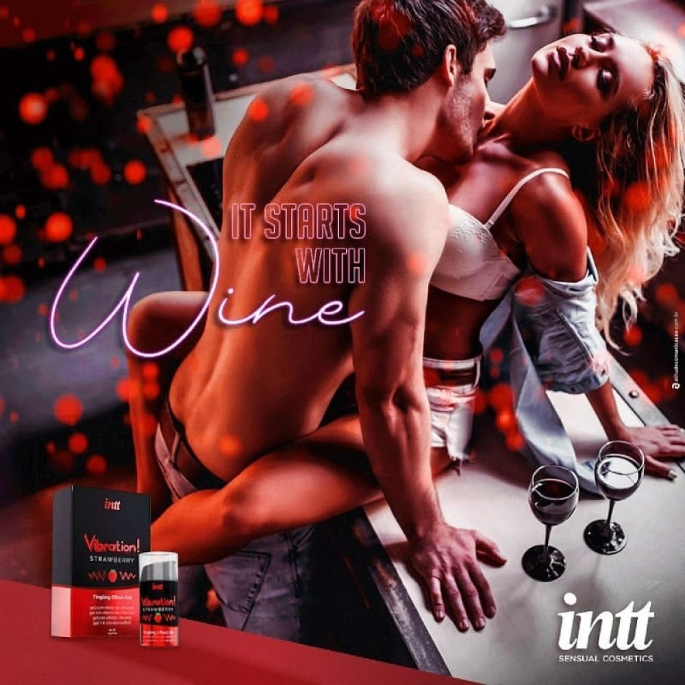 Рідкий вібратор Intt Vibration Strawberry зі смаком полуниці, 15 мл